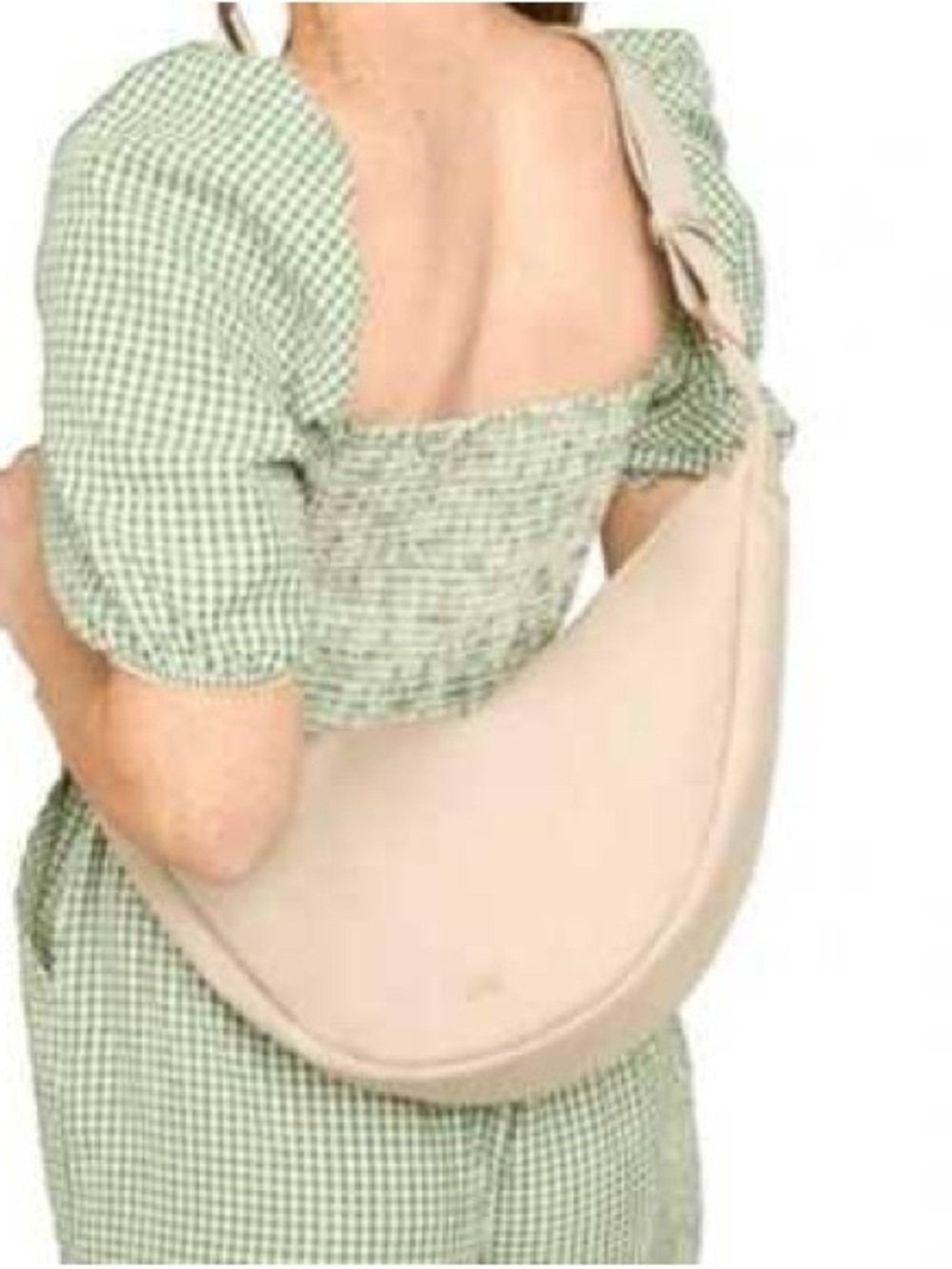 NWOT JULY Everyday Crescent Crossbody in Beige - Minimal Shoulder Hobo unisex
